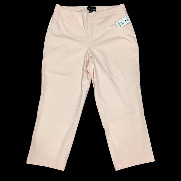 Women's Cynthia Rowley 14 Large Pull On Pants Peach Straight Stretch Ankle NWT - Picture 2 of 9